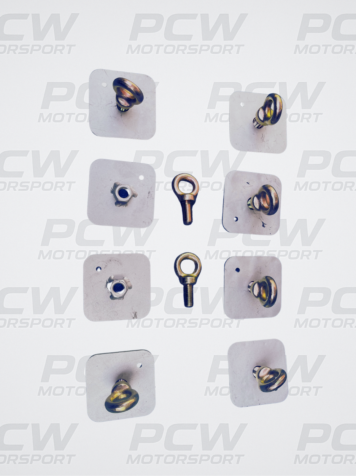 Racing Harness/Seat Belt Mounting Back Plate + eyebolt FIA Approved x 8