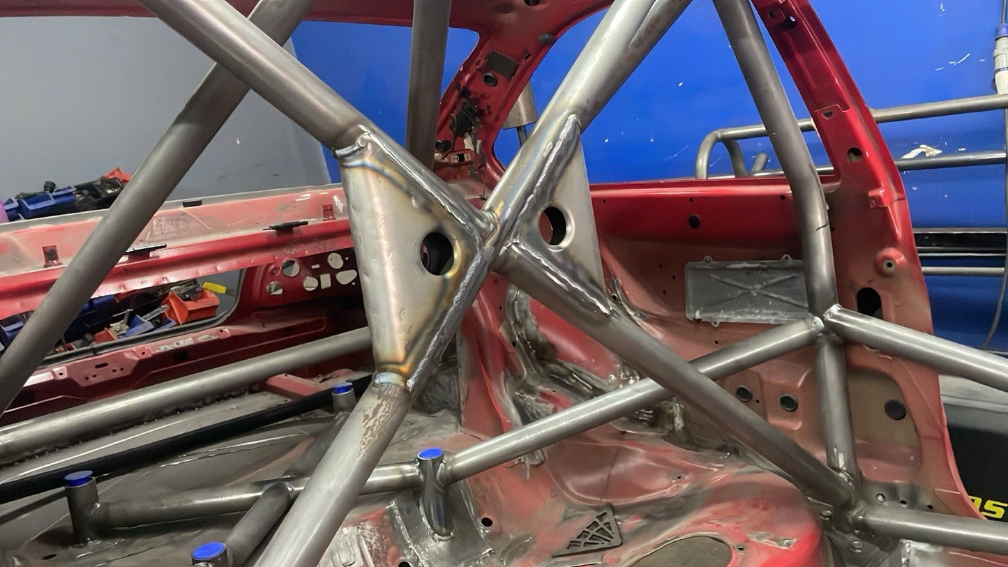 2x Roll Cage 90° Weld In Rear X Bar Gussets Race Rally Drift KitCar 45-50mm Tube